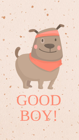 Illustration of Funny Cute Dog Instagram Story Design Template