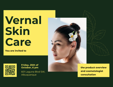 Platilla de diseño Skincare Products And Cosmetologist Consultation Invitation 13.9x10.7cm Horizontal