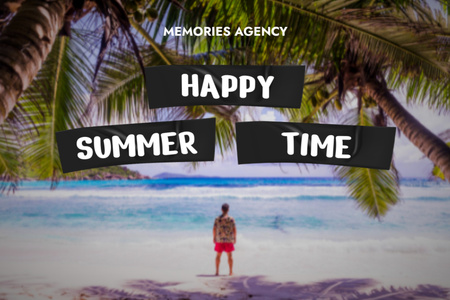 Platilla de diseño Getaway to Summer Paradise Postcard 4x6in