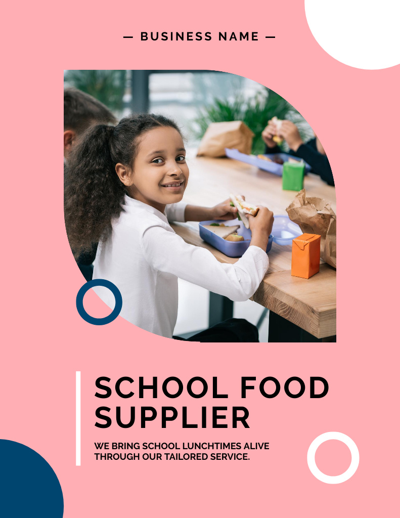 Tasty School Food Digital Promotion Flyer 8.5x11inデザインテンプレート