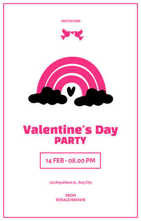 Valentine's Day Party Announcement Invitation 4.6x7.2in Design Template