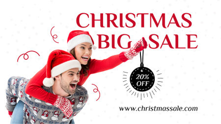 Plantilla de diseño de Christmas Big Sale For Couples FB event cover 