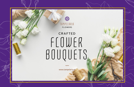Plantilla de diseño de Oferta de servicio de floristería para crear ramos de flores Kraft Flyer 5.5x8.5in Horizontal 