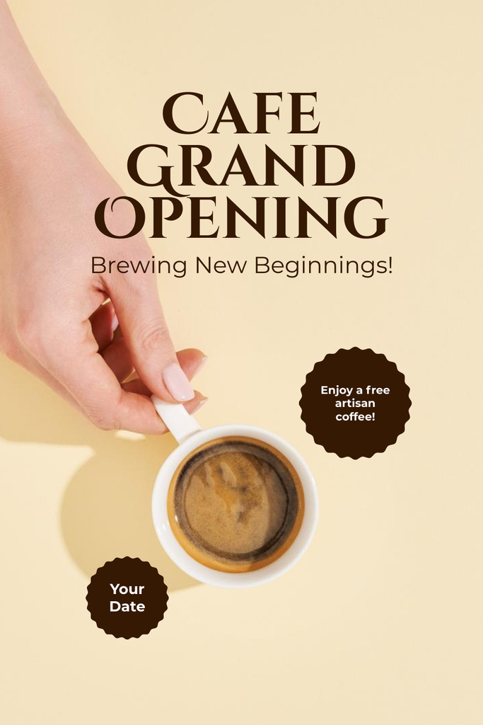 Best Cafe Grand Opening With Hot Coffee Promo Pinterest – шаблон для дизайну