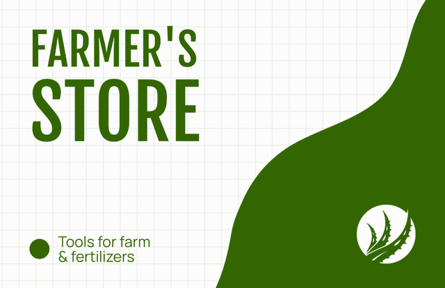 Farming Tools and Fertilizers Business Card 85x55mm Tasarım Şablonu