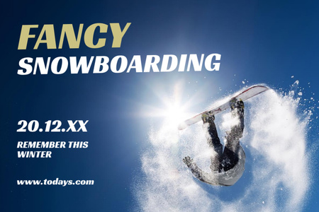 Platilla de diseño Vibrant Snowboard Event Announcement In December Flyer 4x6in Horizontal