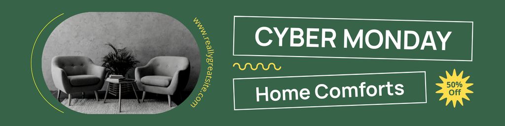 Szablon projektu Cyber Monday Discounts on Home Furniture Twitter
