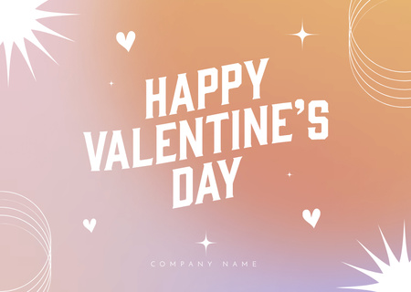 Designvorlage Love Greetings Happy Valentine's Day für Card