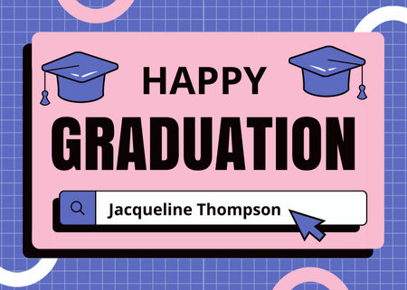 Congratulations on Graduation on Pink Postcard 5x7in Design Template