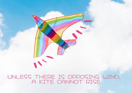 Inspirational Phrase with Kites Card Design Template
