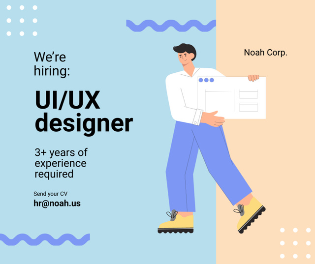 Designvorlage UI/UX Designer Is Needed für Facebook