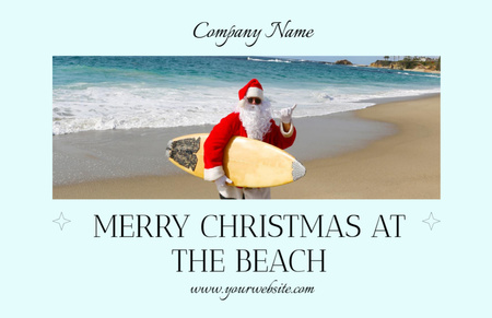 Christmas Party in July with Santa and Surfboard Flyer 5.5x8.5in Horizontal Modelo de Design