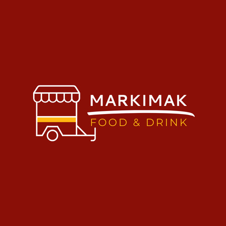 sokak gıda satıcı arabası Logo Tasarım Şablonu