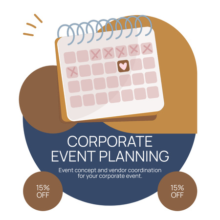 Modèle de visuel Annonce de planification d'événements d'entreprise avec calendrier et date - Animated Post