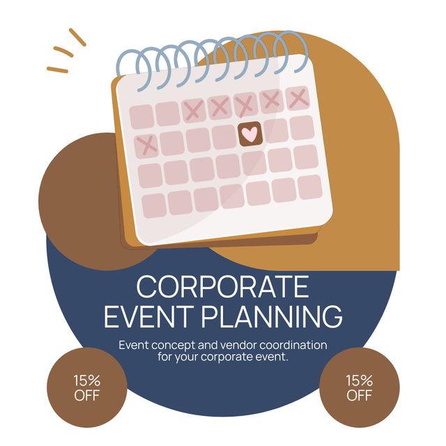 Corporate Event Planning Ad with Calendar with Date Animated Post Šablona návrhu