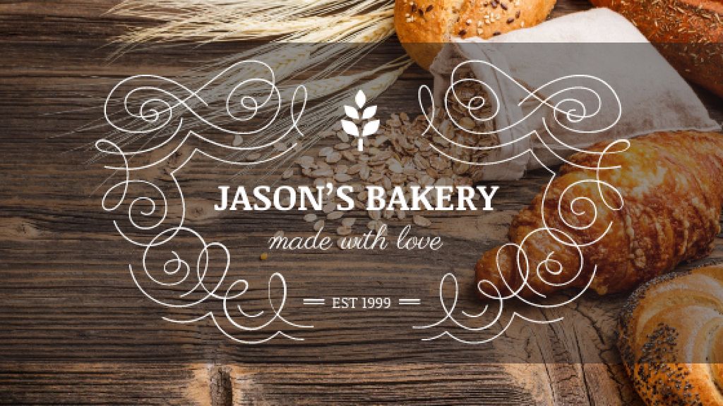 Bakery Offer Fresh Croissants on Table Title Design Template