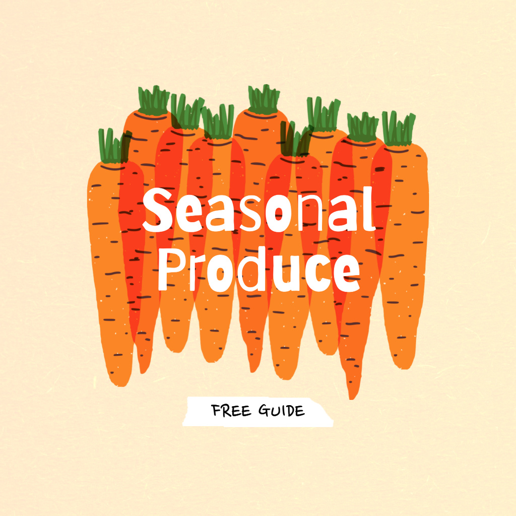 Seasonal Produce Ad with Carrots Illustration Instagram Design Template