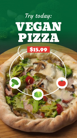 Template di design Appetitosa Pizza Vegana Offerta Oggi TikTok Video