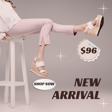 Sale of New Arrival Shoes in Pastel Colors Instagram Design Template