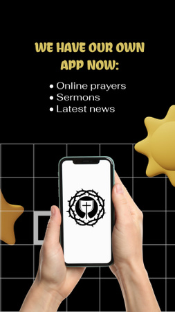 Digitaalinen uskonnollinen sovellus älypuhelimeen Instagram Video Story Design Template