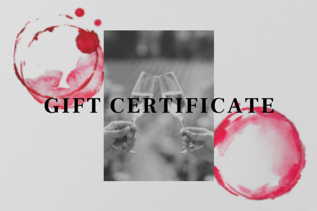 Wine Tasting Announcement Gift Certificate Πρότυπο σχεδίασης