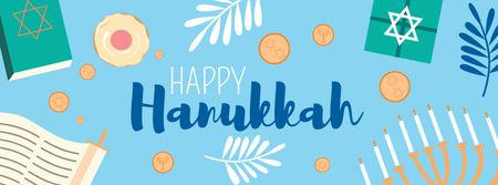 Modèle de visuel Happy Hanukkah Bright Greeting - Facebook cover