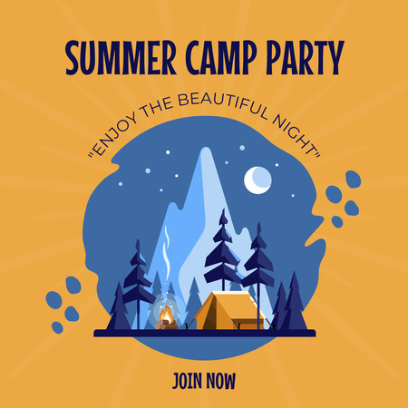 Summer Camp Party Ad Instagram tervezősablon