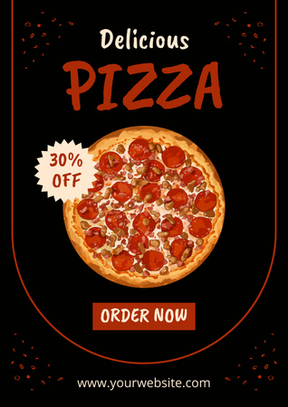 Designvorlage Delicious Discounted Tomato Pizza für Poster