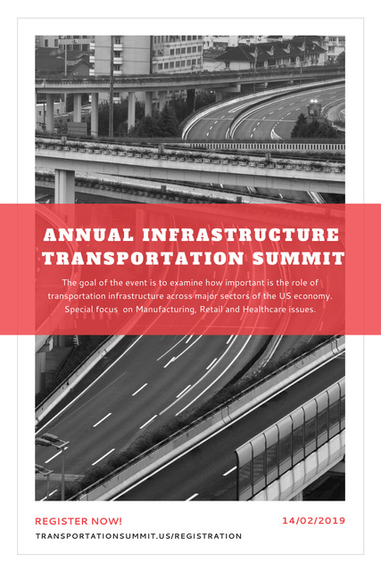 Annual infrastructure transportation summit Pinterestデザインテンプレート