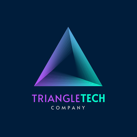 Emblem of Tech Company Logo Πρότυπο σχεδίασης