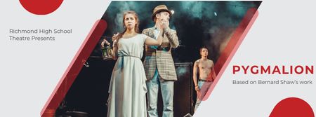 Theater Invitation with Actors in Pygmalion Performance Facebook cover tervezősablon