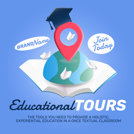 Educational Tours Announcement Animated Post Design Template