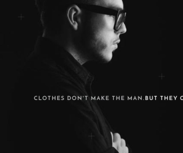 Citation about a man clothes Large Rectangle – шаблон для дизайну