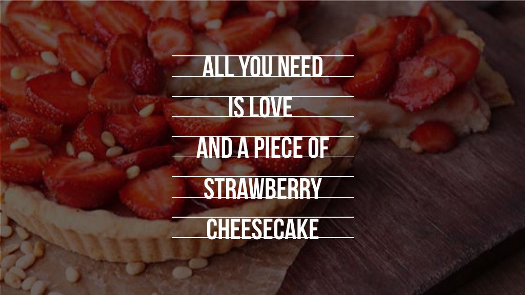 Delicious Strawberry Cheesecake Title Design Template