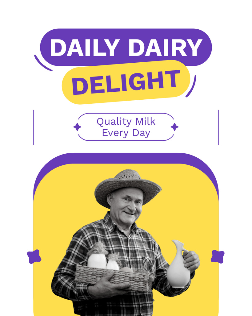 Delightful Dairy Products Instagram Post Vertical Tasarım Şablonu