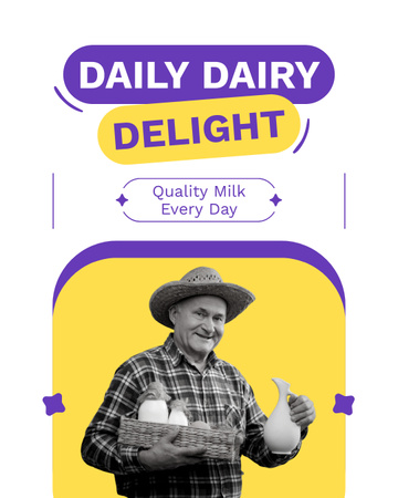 Keyifli Süt Ürünleri Instagram Post Vertical Tasarım Şablonu