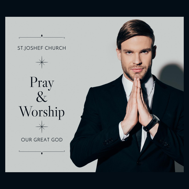 Modèle de visuel Pray and Worship - Instagram