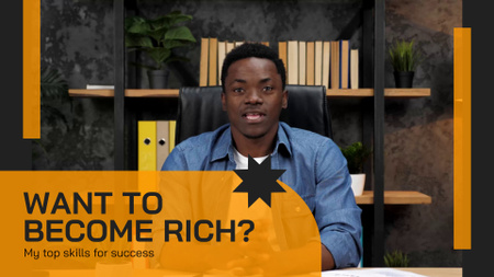 Young African American Offers Tips To Increase Income YouTube intro Design Template