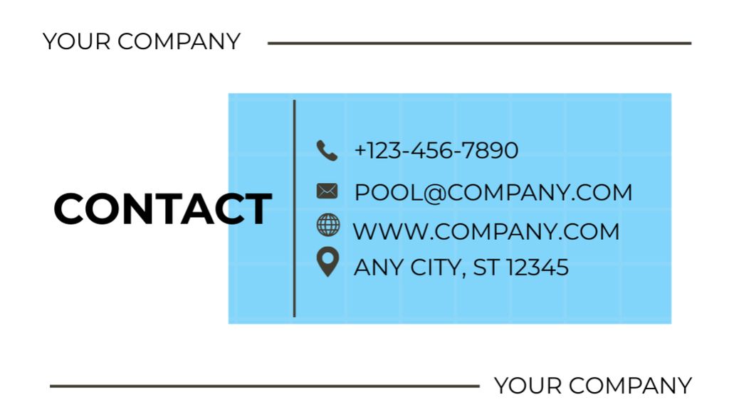 Plantilla de diseño de Pool Care and Services Business Card US 