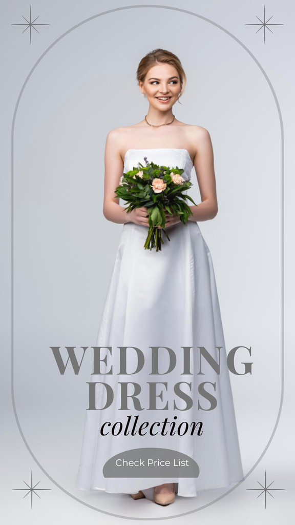 Ontwerpsjabloon van Instagram Story van Wedding Dress Collection Announcement