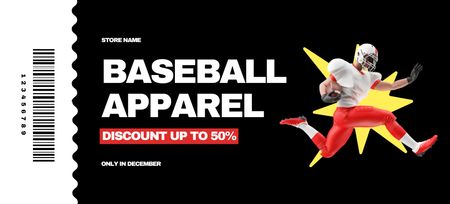 Designvorlage Baseball Gear Discount für Coupon 3.75x8.25in