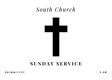 Easter Sunday Worship Service Flyer 5x7in Horizontal Design Template