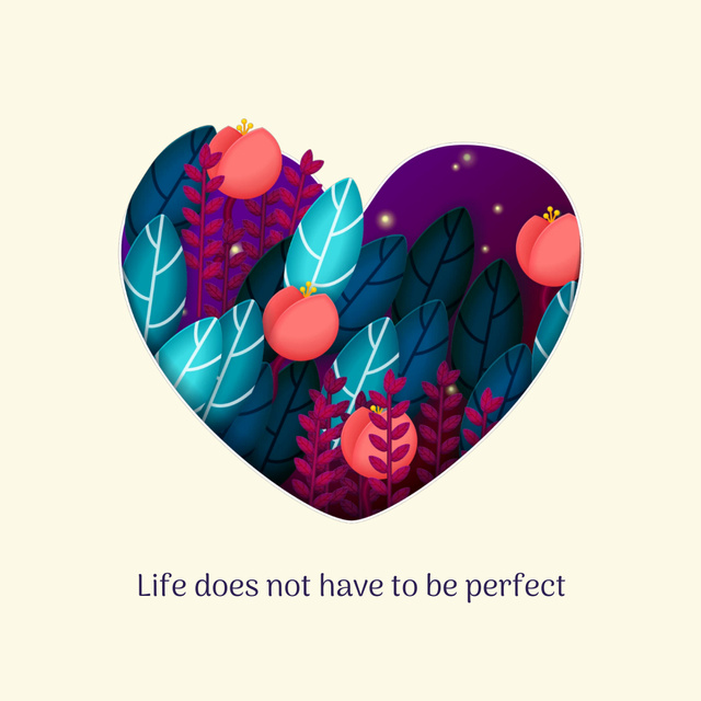 Ontwerpsjabloon van Animated Post van Heart frame with flowers