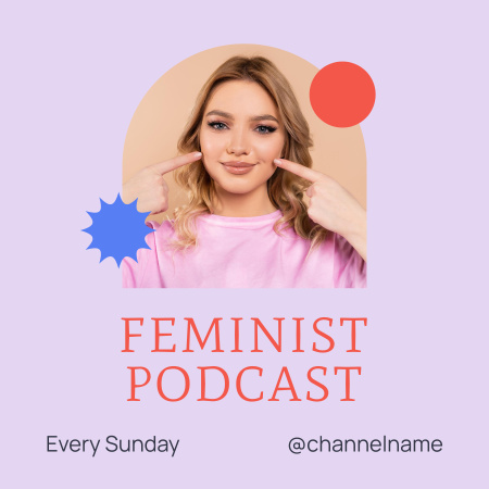 Plantilla de diseño de Diseño de portada de podcast feminista Podcast Cover 