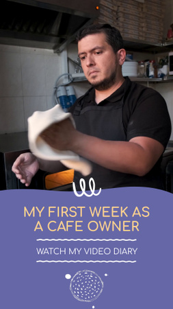 Szablon projektu Making Pizza And Telling Story Of Cafe Owner TikTok Video
