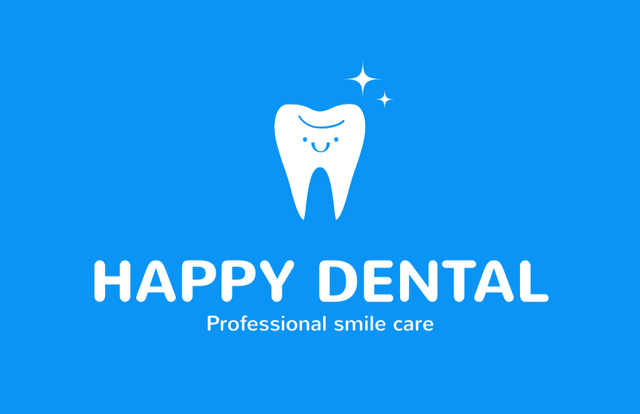 Dentist Visit Appointment Reminder on Blue Business Card 85x55mmデザインテンプレート
