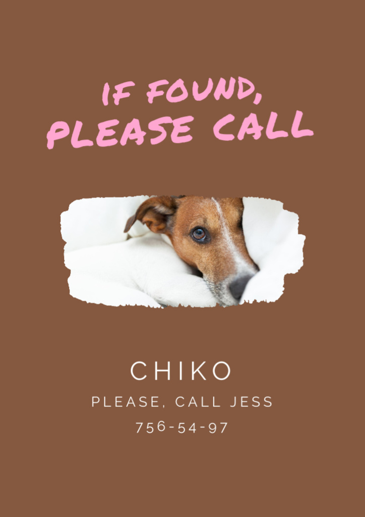 Info about Lost Dog Flyer A4 Design Template