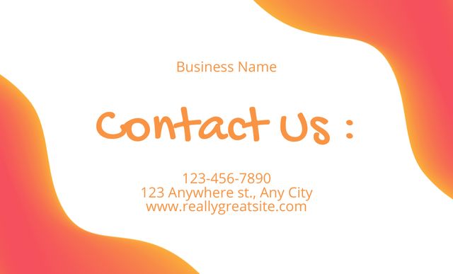Thanks for Purchase Text on Orange Abstract Business Card 91x55mm Πρότυπο σχεδίασης
