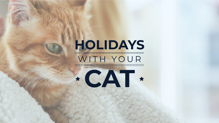 Cute red cat at Home Youtube Design Template