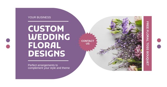 Flower Agency Services for Wedding Ceremony Decoration Facebook AD – шаблон для дизайну